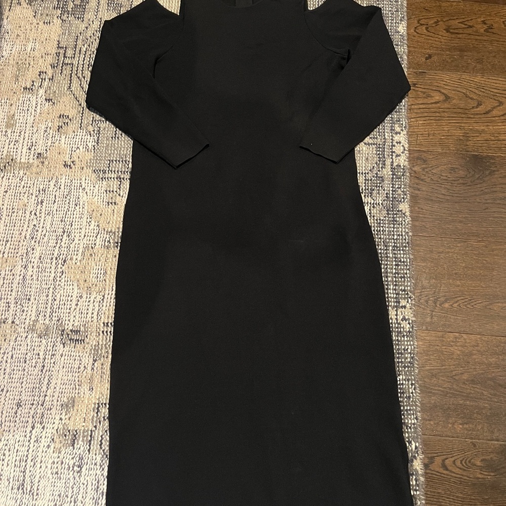 Eliza J Black Long Sleeve Cold Shoulder Dress